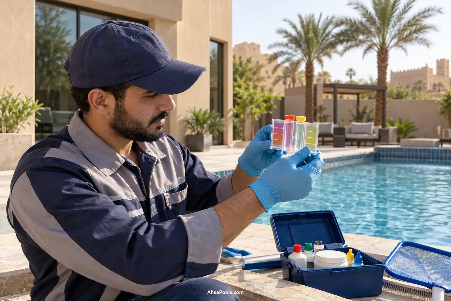 فحص مياه المسبح في الاحساء